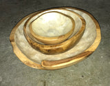 Wooden Bowl laminated with shell