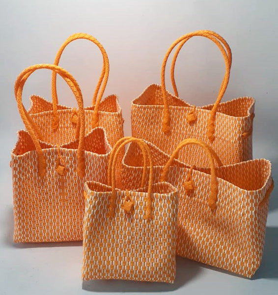 Bags from Recycled Plastic (White-Yellow / Yellow)