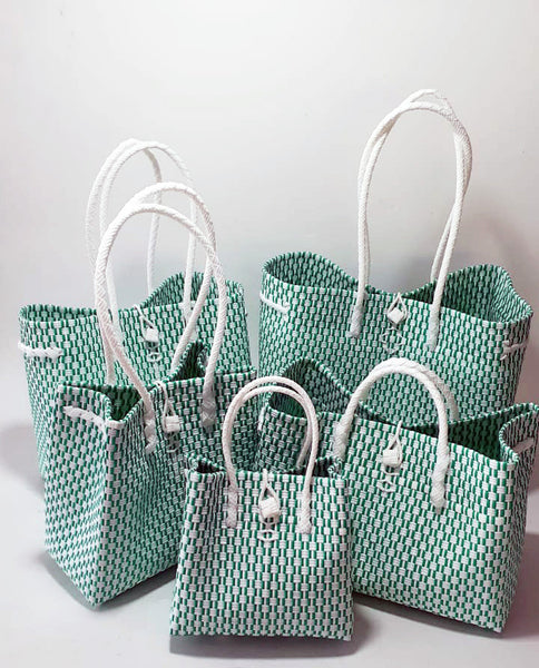 Bags from Recycled Plastic (PastelGreen-White / White)
