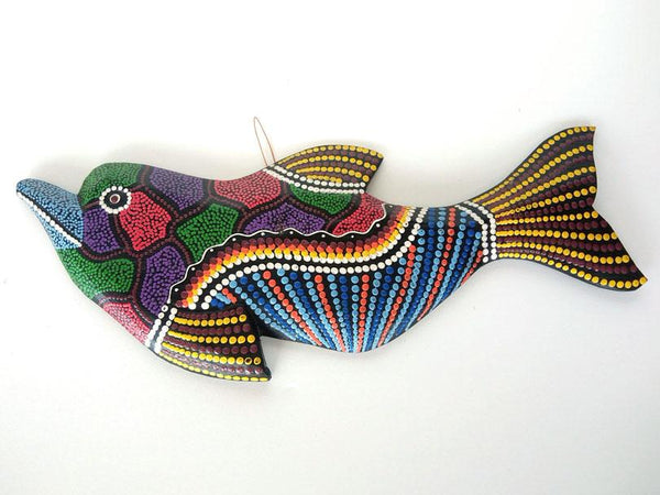 Wooden fish dot painted