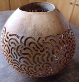 Carved Coconut Shell For T-Light (3 Colors)