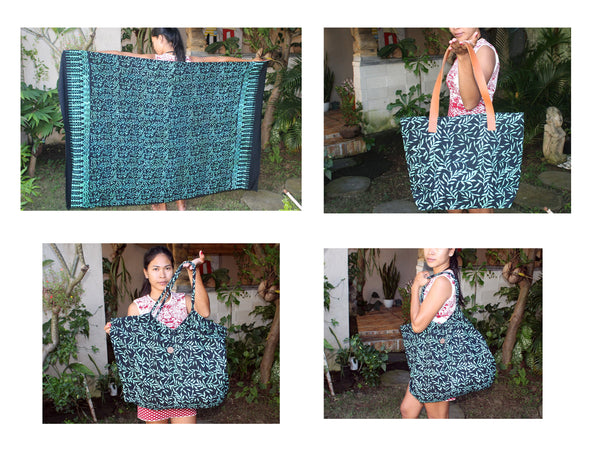 Summer Bag, Sarong or Leather Strap Bag