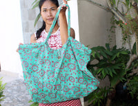 Summer Bag, Sarong or Leather Strap Bag