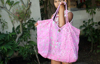 Summer Bag, Sarong or Leather Strap Bag