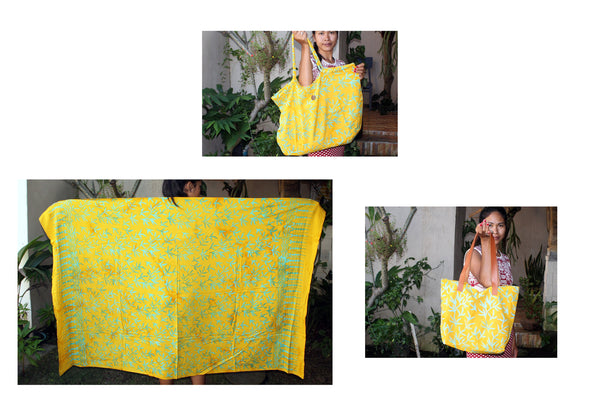 Summer Bag, Sarong or Leather Strap Bag