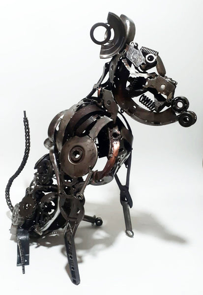 Sitting Dog from Iron Motorbike Parts