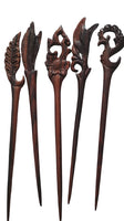 Hair Pins Carved (Pack of 5)