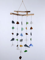 Beach glass wind chime and driftwood 5 string