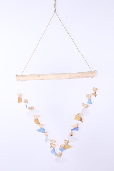 Hanging wood small glass