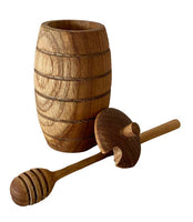 Slim Teak Honey Pot with spoon