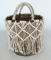 Round Basket Woven Natural Water Hyacinth