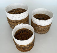 Basket Woven Natural Water Hyacinth (set of 3)