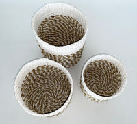 Basket Woven Natural Water Hyacinth (set of 3)