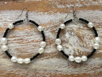 Large Earrings with Fresh Water Pearls