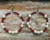 Large Earrings with Fresh Water Pearls