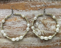 Large Earrings with Fresh Water Pearls