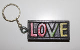 Square Wooden Key Rings (Love and Peace)