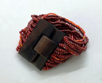 Elastic Beads Bracelet Solid Color Line Wooden Closing