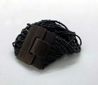 Elastic Beads Bracelet Solid Color Line Wooden Closing