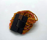 Elastic Beads Bracelet Solid Color Line Wooden Closing