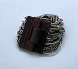 Elastic Beads Bracelet Solid Color Line Wooden Closing