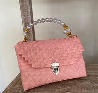 Handbags from Recycled Plastic with Pearl look Handle and Schoolbag Lock