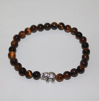 Tiger Eye Bracelet Elastic with Elephant