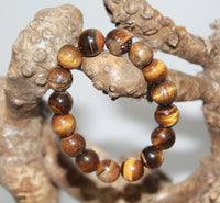 Bracelet from Tiger Agate Stone, Elastic