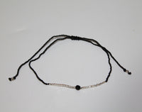 Anklet Single Stone With Silver Beads