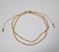 Anklet Double with Crystals and Beads