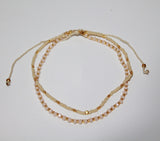 Anklet Double with Crystals and Beads