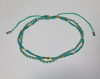 Anklet Double with Crystals and Beads