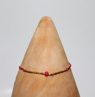 Anklet Single Stone With Metal and Beads