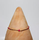 Anklet Single Stone With Metal and Beads