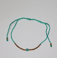 Anklet Single Stone With Metal and Beads