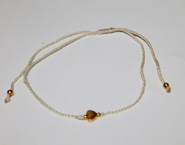 Anklet with Brass Heart