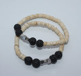 Bracelet from Beads and Lava Stone on elastic