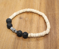 Bracelet from Beads and Lava Stone on elastic