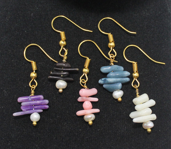 Earrings with Shell and Pearl