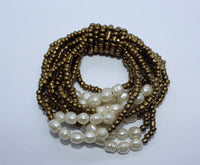 Elastic Beads Bracelet with Fresh Water Pearls