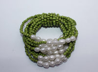 Elastic Beads Bracelet with Fresh Water Pearls