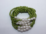 Elastic Beads Bracelet with Fresh Water Pearls