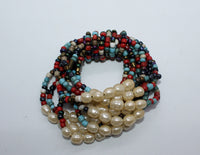 Elastic Beads Bracelet with Fresh Water Pearls