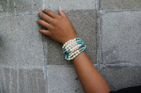 Elastic Beads Bracelet with Fresh Water Pearls