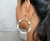 Large Earrings with Fresh Water Pearls