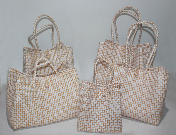 Bags from Recycled Plastic (White / Gold)