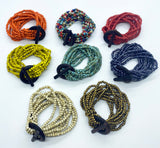 Elastic Beads Bracelet Solid Color Line Wooden Closing