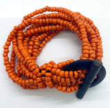 Elastic Beads Bracelet Solid Color Line Wooden Closing