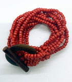 Elastic Beads Bracelet Solid Color Line Wooden Closing