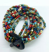 Elastic Beads Bracelet Solid Color Line Wooden Closing